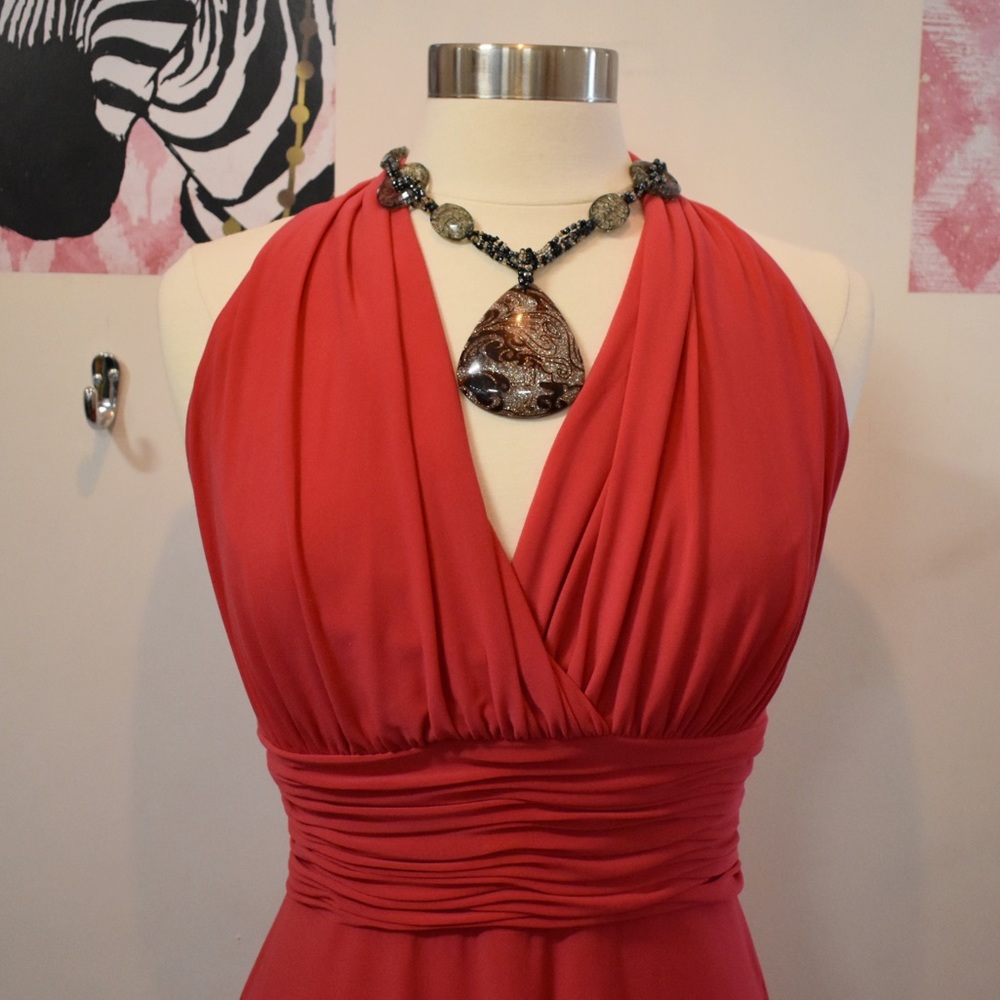 SOLD - Haltered Fit & Flare Dress ✨ - Picture 2 of 6